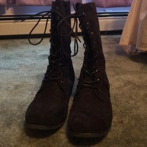 Women’s black combat boots